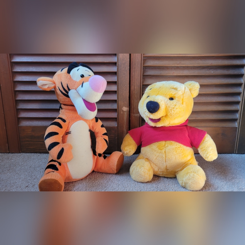 ❤️💛🧡 Vintage 1999 Tigger & Pooh Chat Pals Interactive Toys 🧡💛❤️